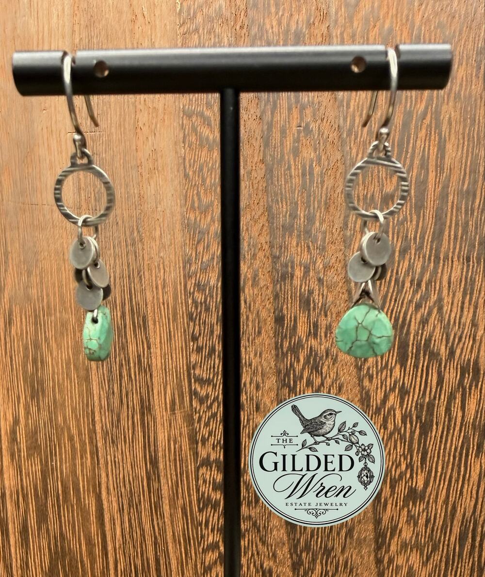 Silpada W2365 Fresh Glow Howlite Sterling Silver Dangle Earrings 1.5”